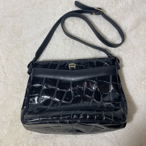 Etienne Aigner Leather Shoulder Bag - Black - One Size - Picture 3 of 17